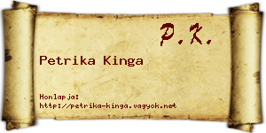 Petrika Kinga névjegykártya