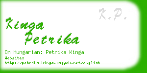 kinga petrika business card